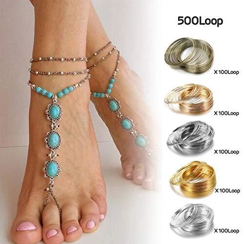 500 Loops Jewelry Wire Memory Beading Wire Steel Memory Wire Cuff Bangle  - Image 2 of 4