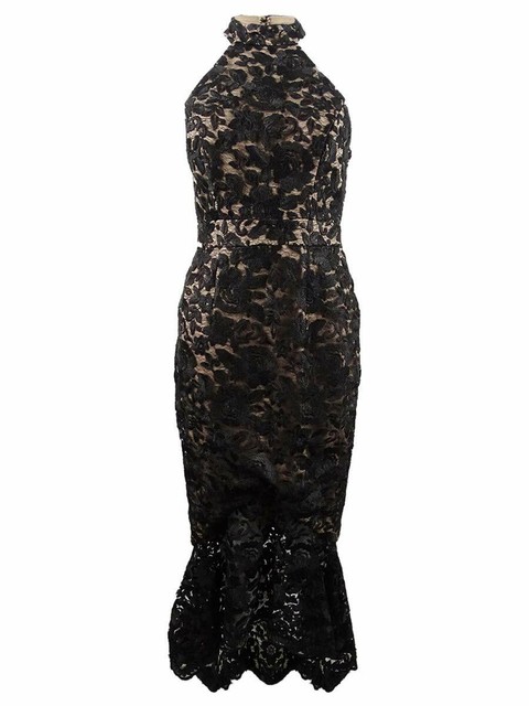 xscape black lace dress