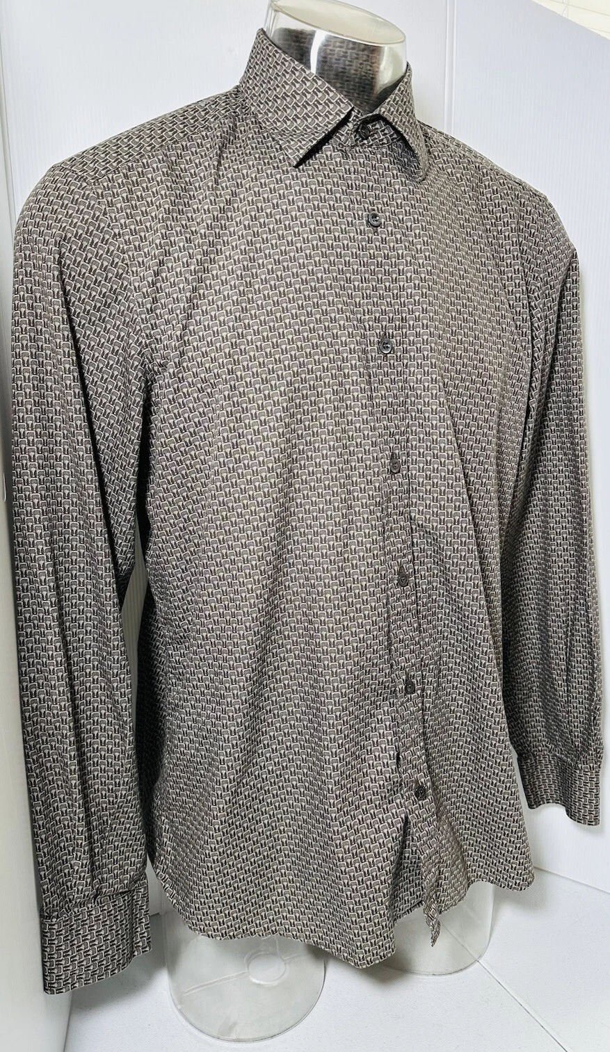 Chemise rétro homme Gucci manches longues taille 17 Italie