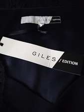 Ladies Sleeveless dress DEBENHAMS GILES EDITION LACE V-NECK/HEM  NAVY UK 14