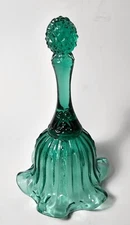 Fenton Glass Bell w Ruffled Edge and Decorative Cut Handle