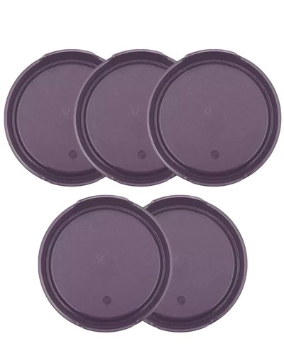 Tupperware Modular Mates Round Replacement Top Lid Seal #1607 Purple Set of 5 - Picture 3 of 7