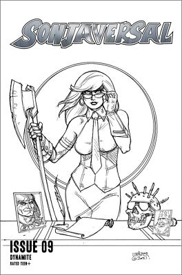 Sonjaversal #9 Incentive Joseph Michael Linsner Black & White Cover Dynamite
