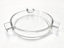 Vintage Round Shape Clear Glass Cigar Ashtray With Rest