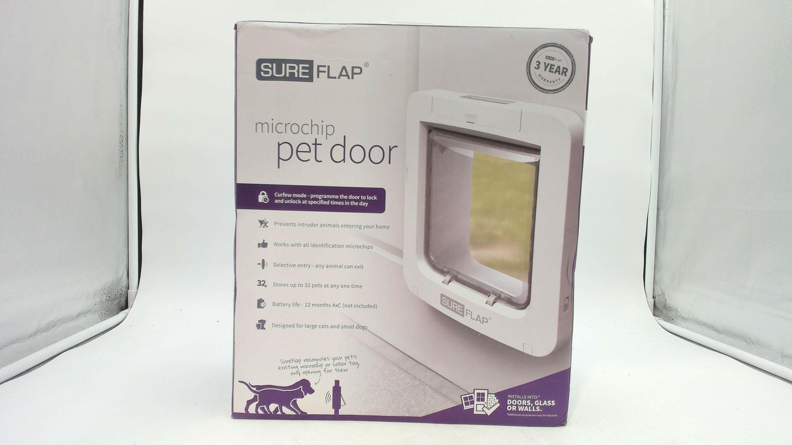 SureFlap DualScan Microchip Cat Door Door Opening is 4 3/4" H x 5 5/8