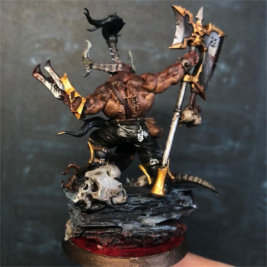 Warhammer AOS – Exalted Deathbringer Avec Lance Empaleuse – Conversion – Blades Of Khorne