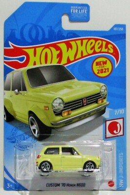 Hot Wheels 2021 21 basic series 1970 70 custom honda n600 yellow #187 / 250
