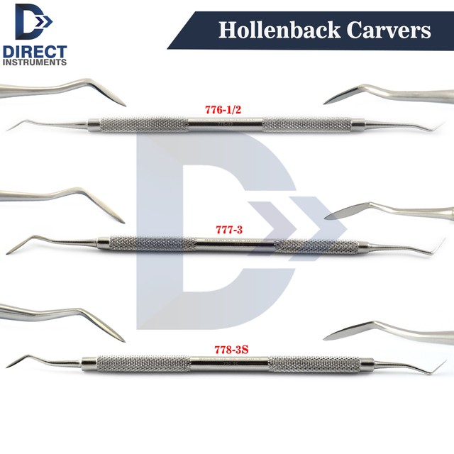 Dental Hollenback Carvers 1/2 3 3S Wax Carving Placing Amalgam