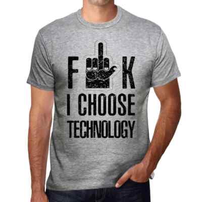 ULTRABASIC Herren T-Shirt F**k Ich wähle die Technologie F**k I Choose