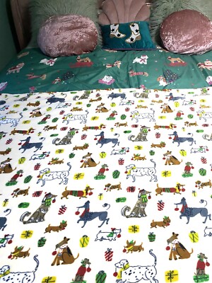 TK Maxx Weihnachtsüberwurf Hundedruck Dalmation Pudel Kakadu Dackel Decke