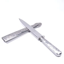 VTG FACA GAUCHA BRAZIL HANDMADE ORNATE ALPACA SILVER BOOT DAGGER GAUCHO KNIFE