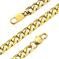 Panzerkette Edelstahl Kubanische Halskette 41-76Cm 4-9Mm Herren Damen Schmuck