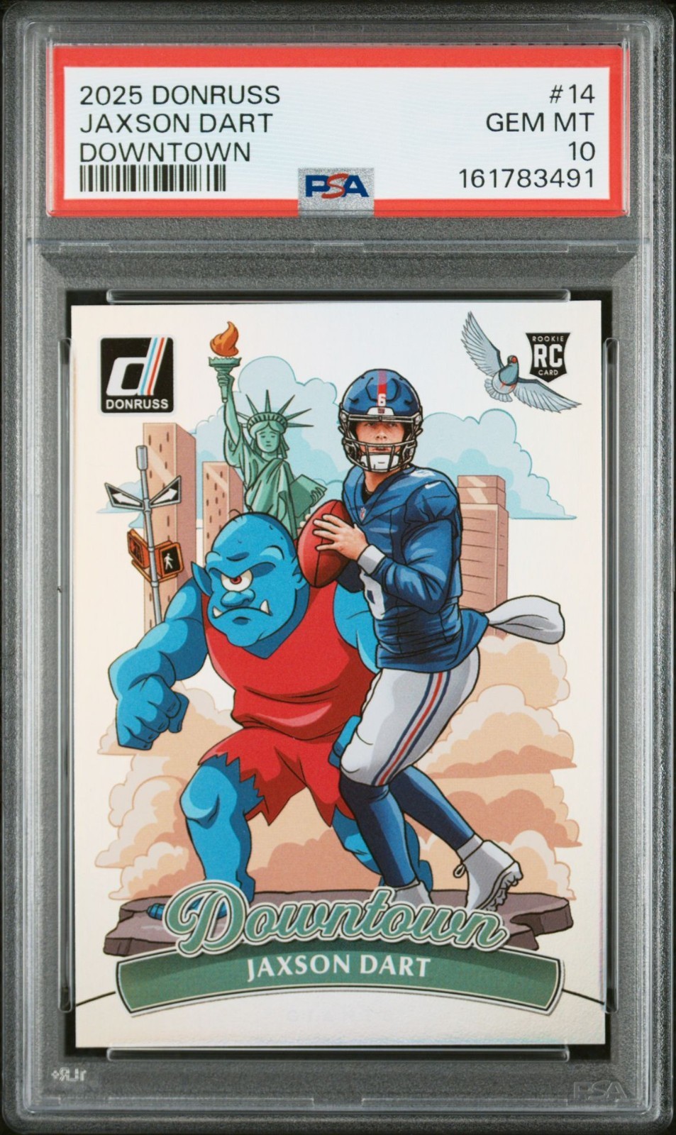 2025 Donruss Downtown Jaxson Dart CASE HIT SSP #14 PSA 10 GEM MINT RC ROOKIE