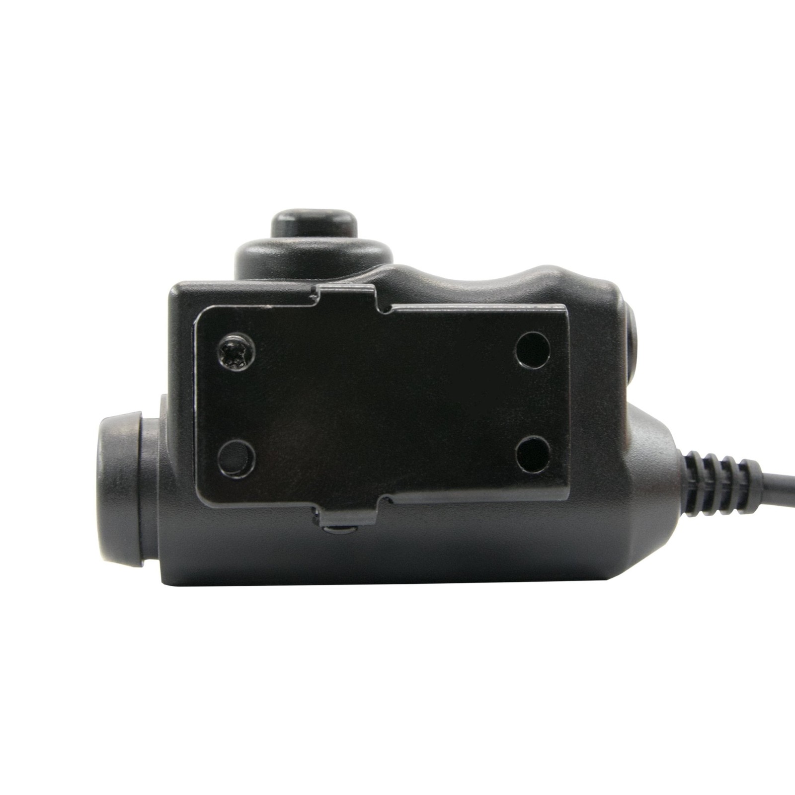 Earmor Tactical PTT for MIL PRC Radio Applications, Tactical Black, M51-MIL