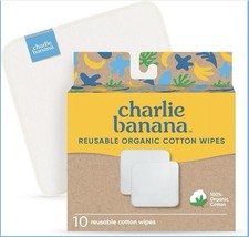 Lot of 2 Charlie Banana Reusable and Washable 100 Organic Cotton Baby Wipes