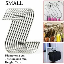 10x Stainless Steel S-Hooks Kitchen Meat Pan Utensils Clothes Hanger Hanging