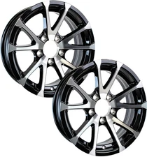 eCustomrim 2-Pk Aluminum Trailer Rims Wheels 5 Lug 14" Avalanche V-Spoke / Black