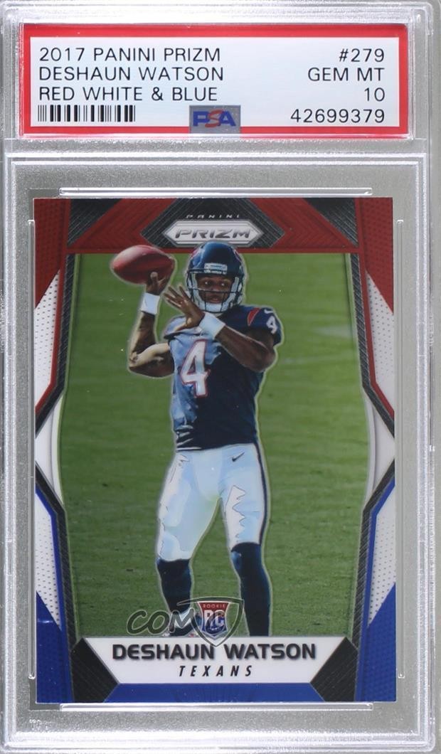 2017 Panini Prizm Rookies Red White & Blue Deshaun Watson PSA 10 GEM MT 06on