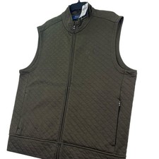 Polo Ralph Lauren Quilted Vest Double-Knit Full Zip Men XL Olive Green New