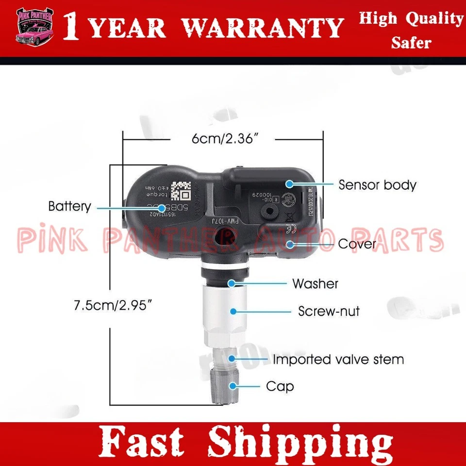 Комплект из 4 датчиков давления воздуха в шинах TPMS 42607-33021 подходит для Toyota Lexus LS460 - Изображение 2 из 4