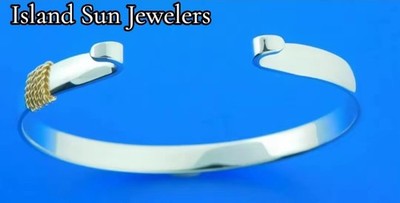 LeStage Convertible Wide Bracelet, Sterling Silver & 14k, 7.0''