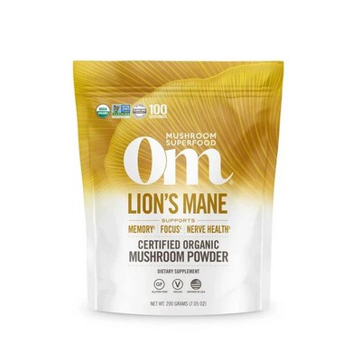 Organic Mushroom Powder Lion's Mane 7.05 Oz By Om Mushrooms