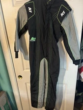 K1 RaceGear Black/green CIK/FIA Level 2 Kart Suit Size 6xs 28