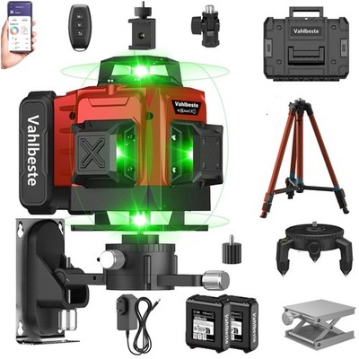 Kreuzlinienlaser mit Stativ Wasserwaage 4D 360 Grad Laser Selbstnivellierend