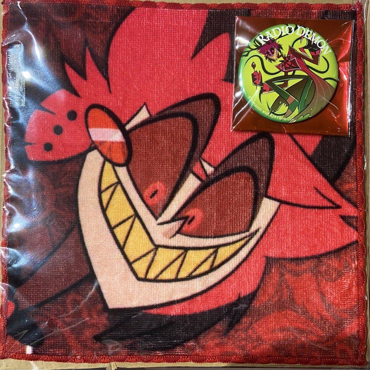 Hazbin Hotel Alastor Goods Hand Towel & Can Badge Japanese Prime