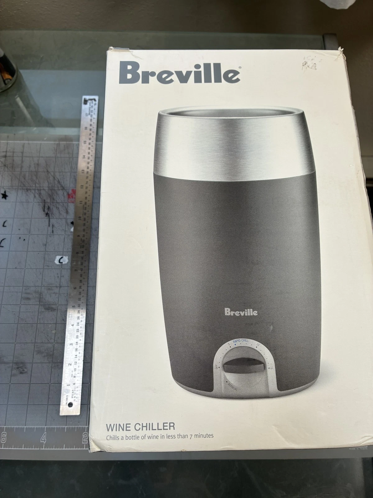 Breville WBC10XL Wine Chiller Beverage Cooler Rapid 7-Minute Chill System Box...