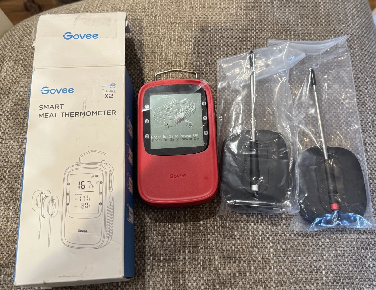 Govee Digital WiFi Meat Thermometer for Grilling & Smoking Wireless Red New