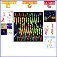 50PCS Kids LED Slingshot  Helicopter Party Toys, Outdoor Glow in Dark