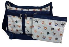 Bolso LeSportsac Deluxe para todos los días con bolsa bandolera monedero estampado de gato multicolor