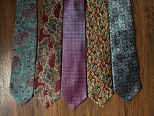 Lot of 5 Vintage Silk Preppy Ties BERT PULITZER BURMA BIBAS Paisley Print