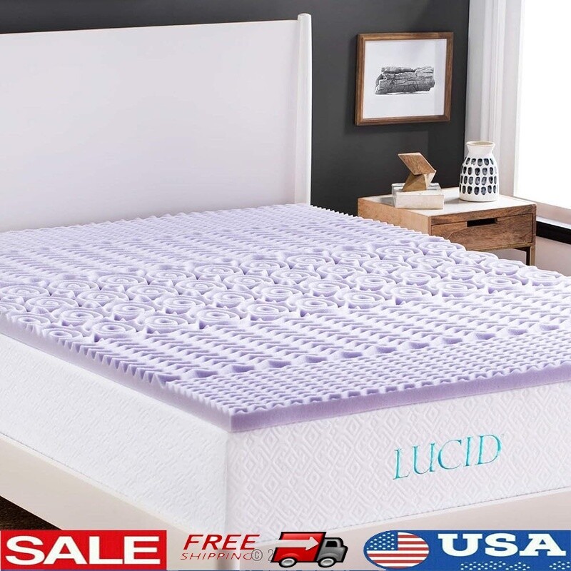 Lavender Memory Foam Mattress Topper 2 Inch