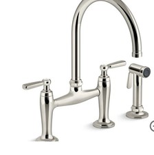 KOHLER Edalyn by Studio McGee Kitchen Bridge Faucet w/Side Spray K-28356-SN