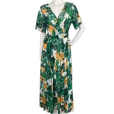 Indigo Rose Tropical Maxi Dress