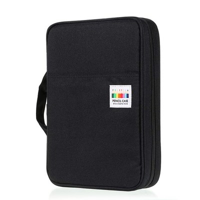 BTSKY Portable Colored Pencil Case - 11.8''x8.7''x2 inches, Black 