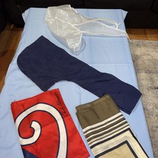 Vintage Rain Hood Protection Bonnet Blue 2 Ladies Scarfs Waterproof Preowned