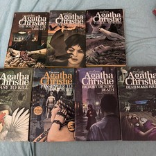 7 Vintage Agatha Christie Paperbacks - Tom Adams Art / Covers - Pocket Books Lot