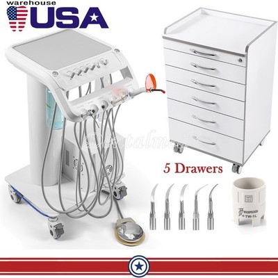 Unidad de entrega dental portatil móvil compresor de aire 4Hole/carro Gabinete