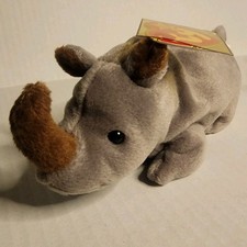 Ty Beanie Babies Spike The Rhinoceros 1996 Retired P.V.C. Pellets