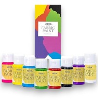 Fabric Paint 8 Colours 30ml Permanent Acrylic Textile TShirt Clothes Paint