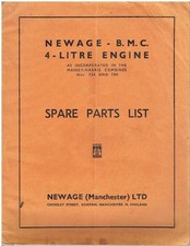 MASSEY HARRIS 726 & 780 COMBINE : NEWAGE BMC 4.0L ENGINE FACTORY PARTS CATALOGUE