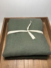 Pottery Barn Belgian Flax Linen Galen Duvet Cover Full/Queen Cypress