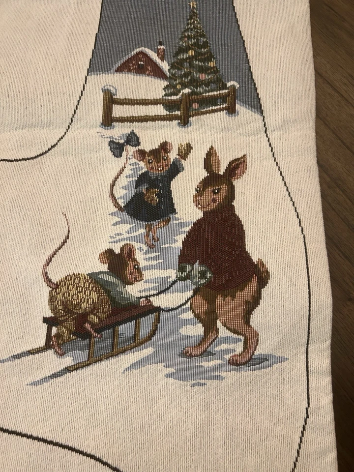 Panel de tela de tapiz para coser un chaleco de Navidad bosque muñeco de nieve escena Foto 4 de 4
