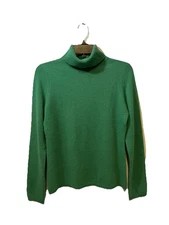Charter Club 2 Ply Cashmere Sweater Spearmint Green Turtleneck Small