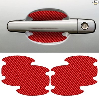 4PCS Car Door Handle Cup Scratch Protectors, Carbon Fiber Door Handle Bowl Stick