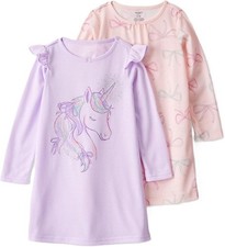 Carter  s Girls 2-Pack Long Sleeve Soft Cozy Unicorn Pajama Sleepwear Size 8-10