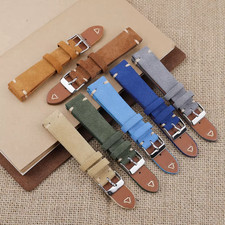Genuine Suede Leather Watchband 16/18mm 20mm 22mm Vintage Strap for Omega Seiko